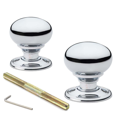 Small Polished Chrome Cottage Door Knobs