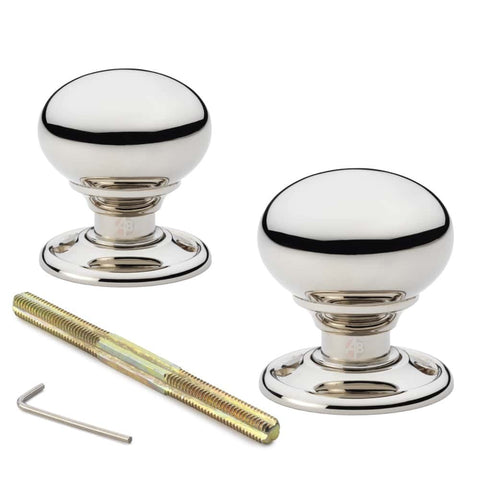 Small Polished Nickel Cottage Door Knobs