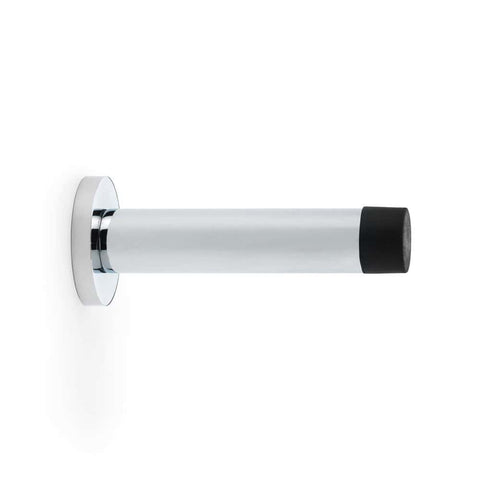 Solid Brass Cylinder Door Stop - Polished Chrome