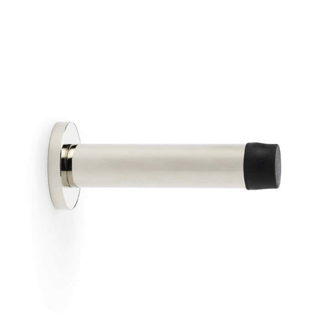Solid Brass Cylinder Door Stop - Polished Nickel