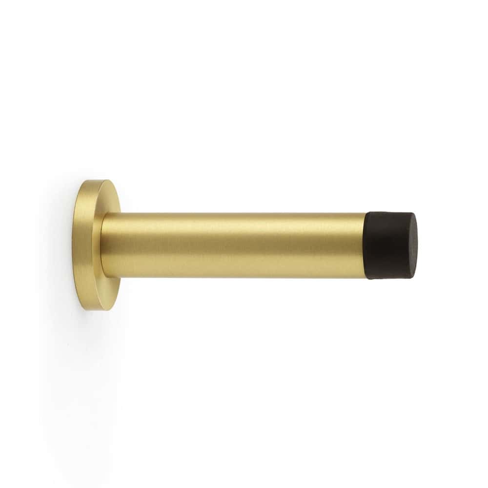 Solid Brass Cylinder Door Stop - Satin Brass