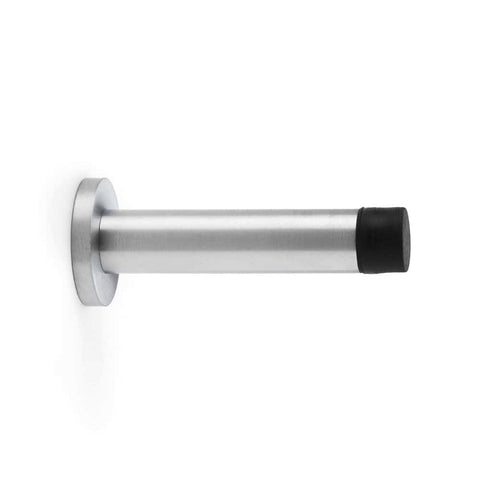 Solid Brass Cylinder Door Stop - Satin Chrome