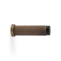 Thumbnail for Solid Brass Knurled Cylinder Door Stop - Antique Brass Knurled
